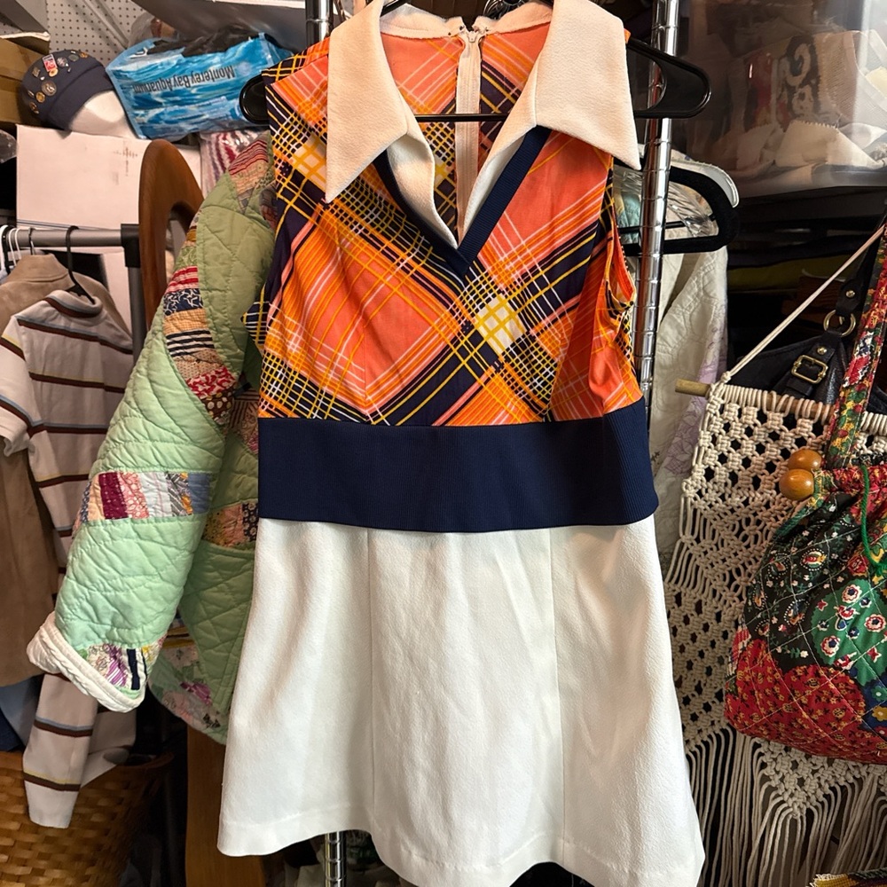 Vintage Plaid Sleeveless Dress